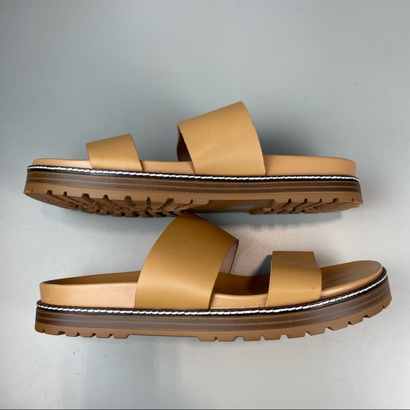 Madewell The Charley Double-Strap Slide Sandal in Desert Camel - Picture 7 of 10